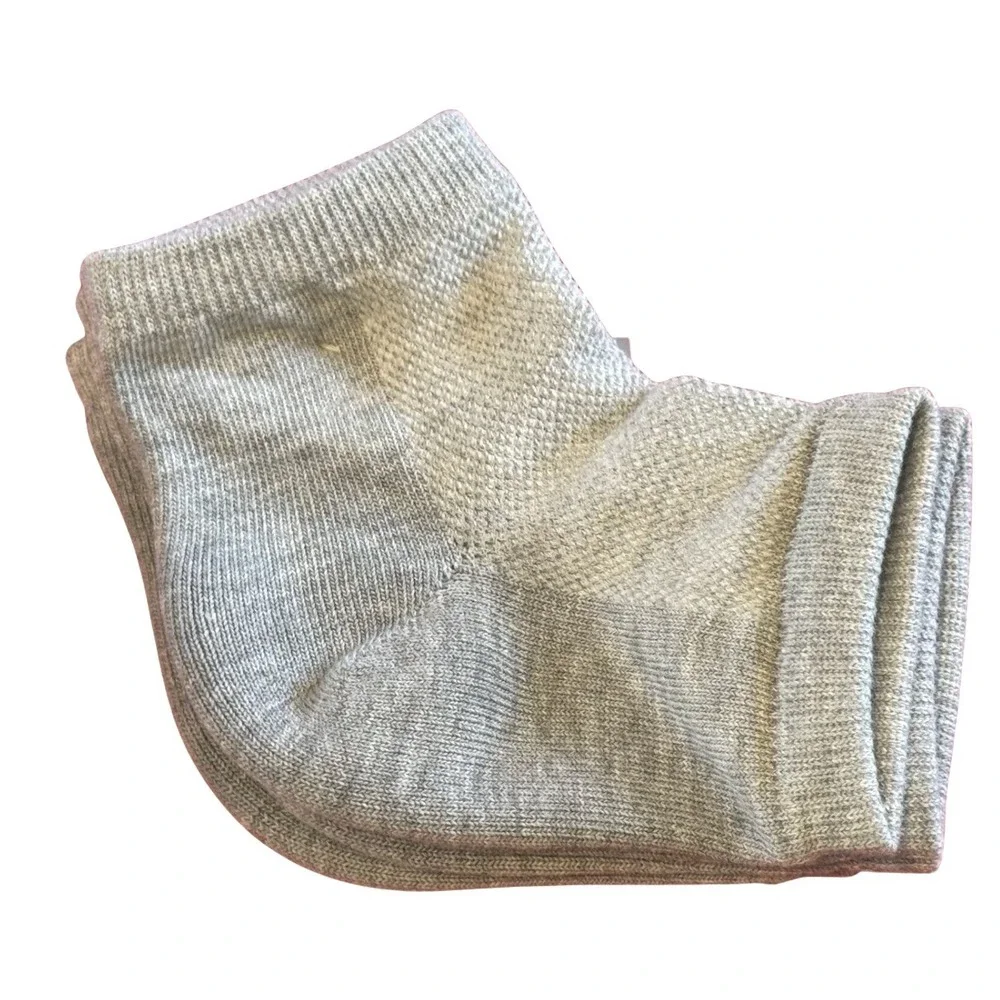 Gold Coast Spa Moisturizing Gel Heel Sleeves 2 Pairs Gray Toeless‎ Spa Socks NWT